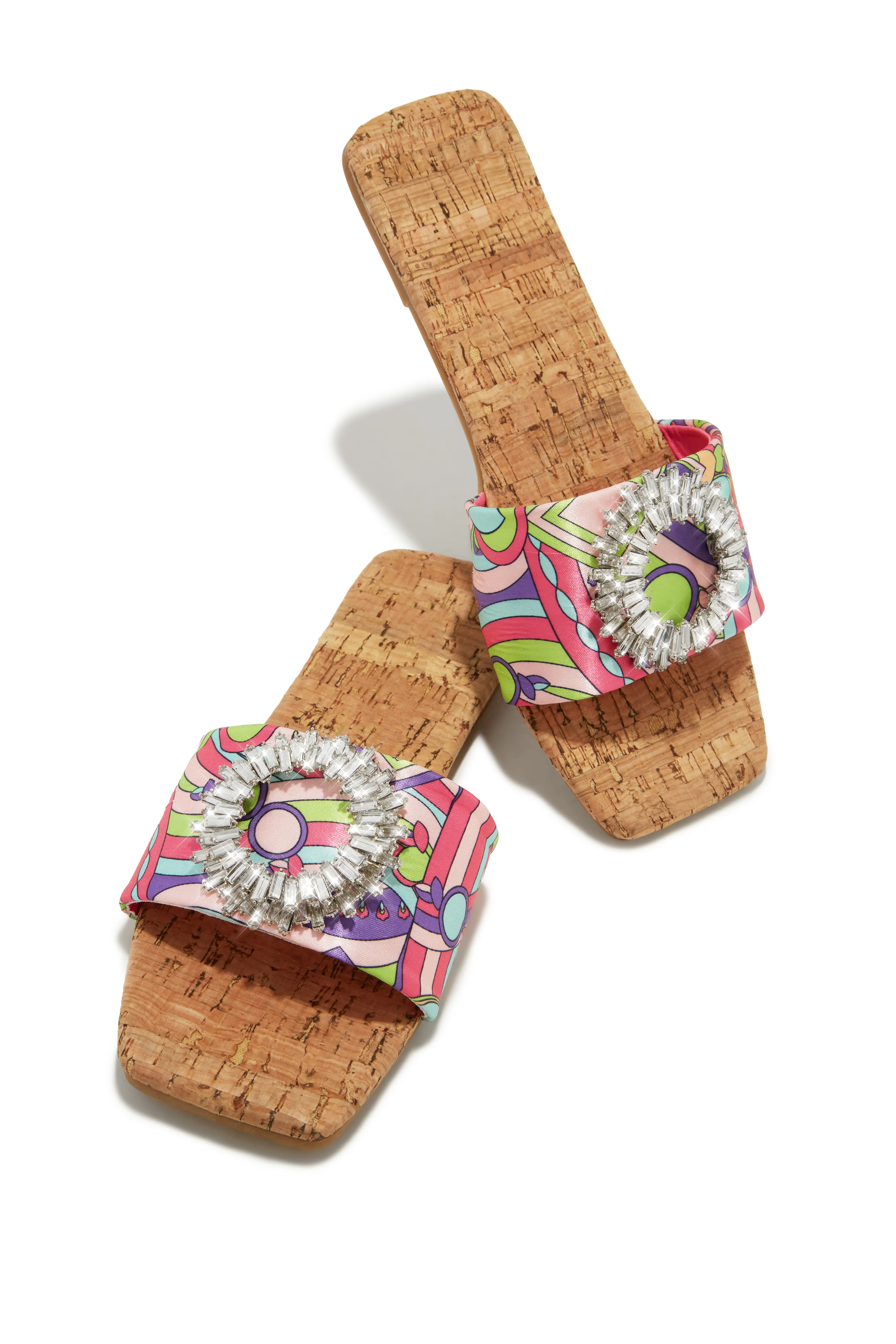 St. Tropez Getaway Embellished Slip On Sandals - Multi - Image 3