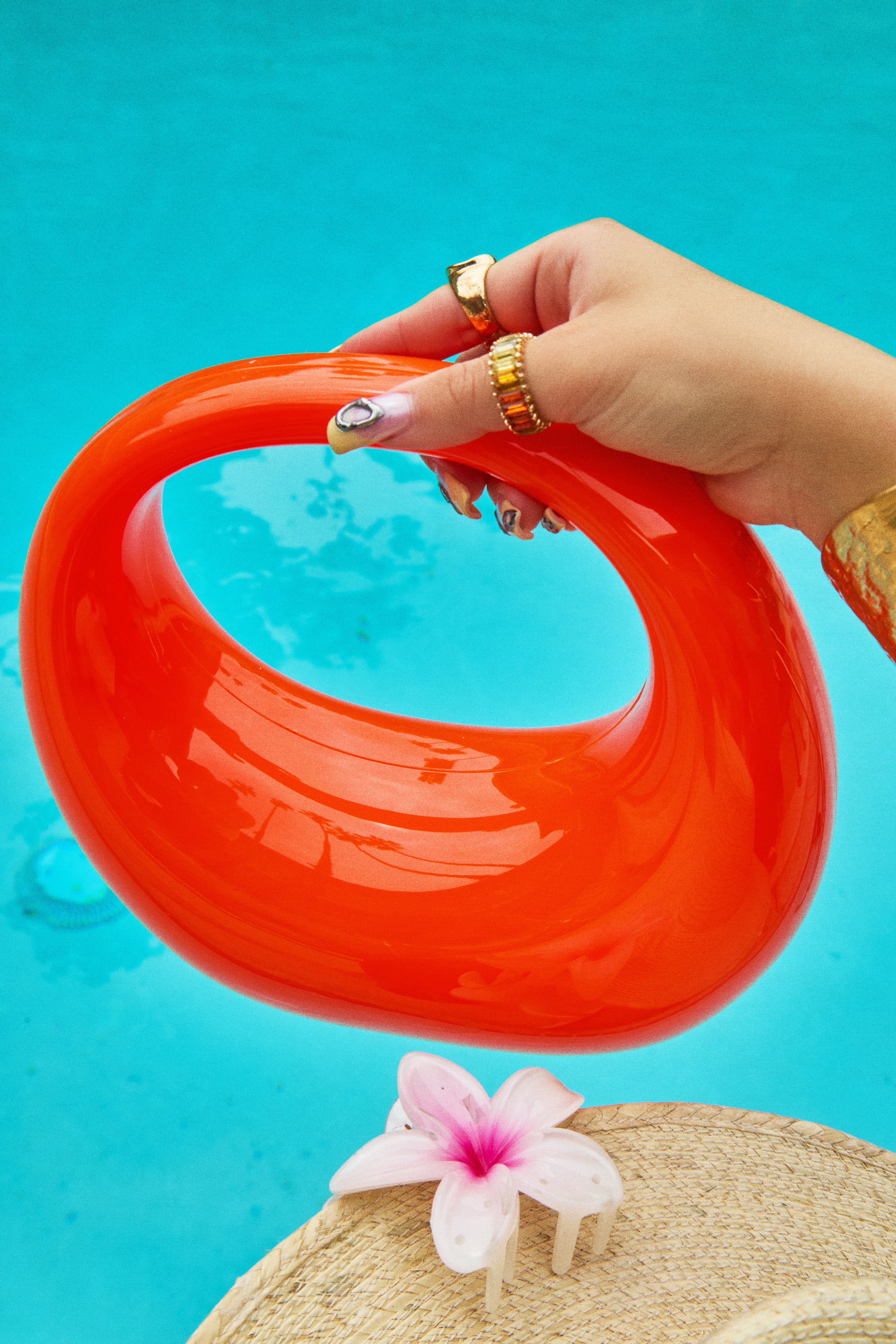 Stella Acrylic Handbag - Orange - Image 3