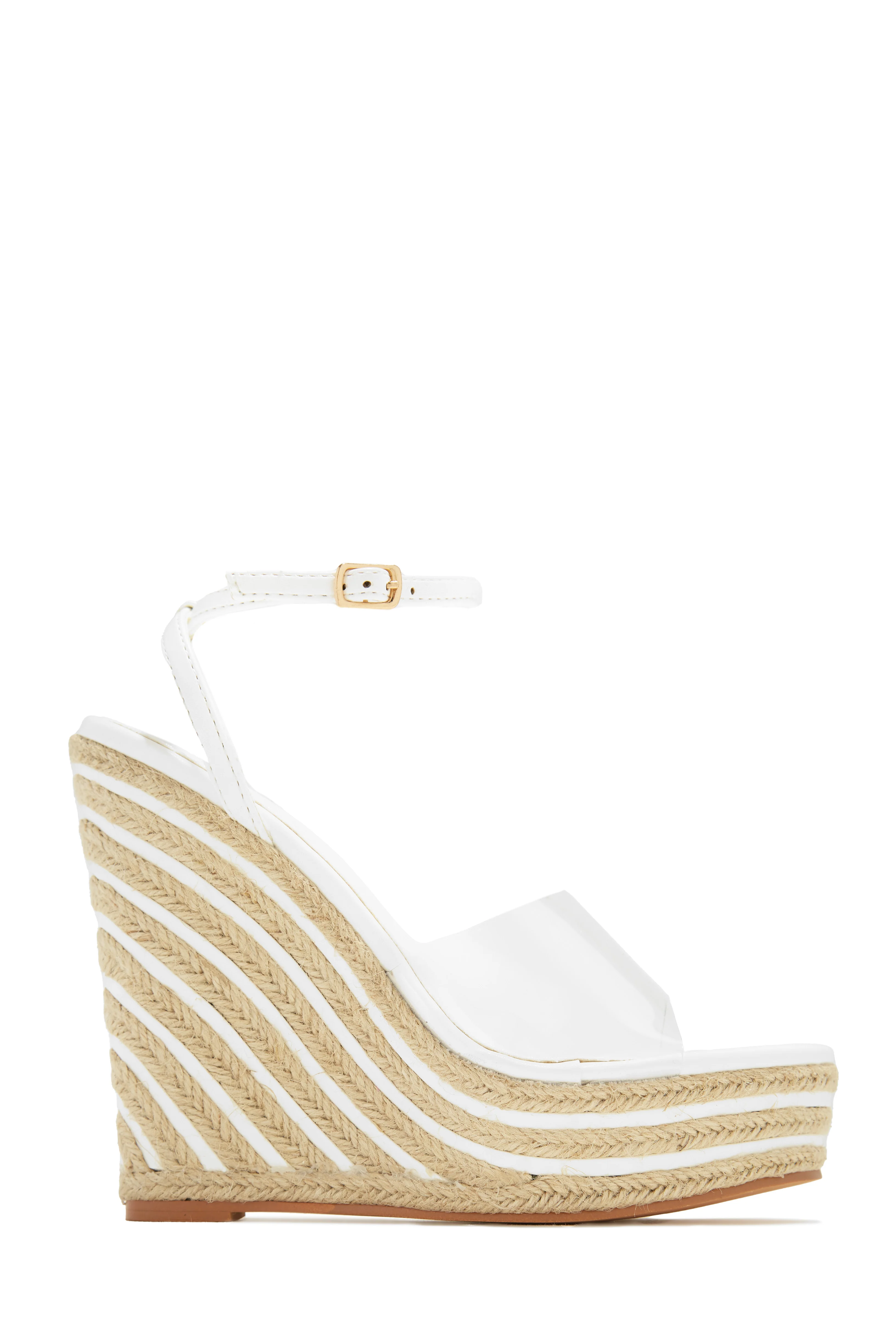 Summer Uniform Platform Espadrille Wedges - Black - Image 8