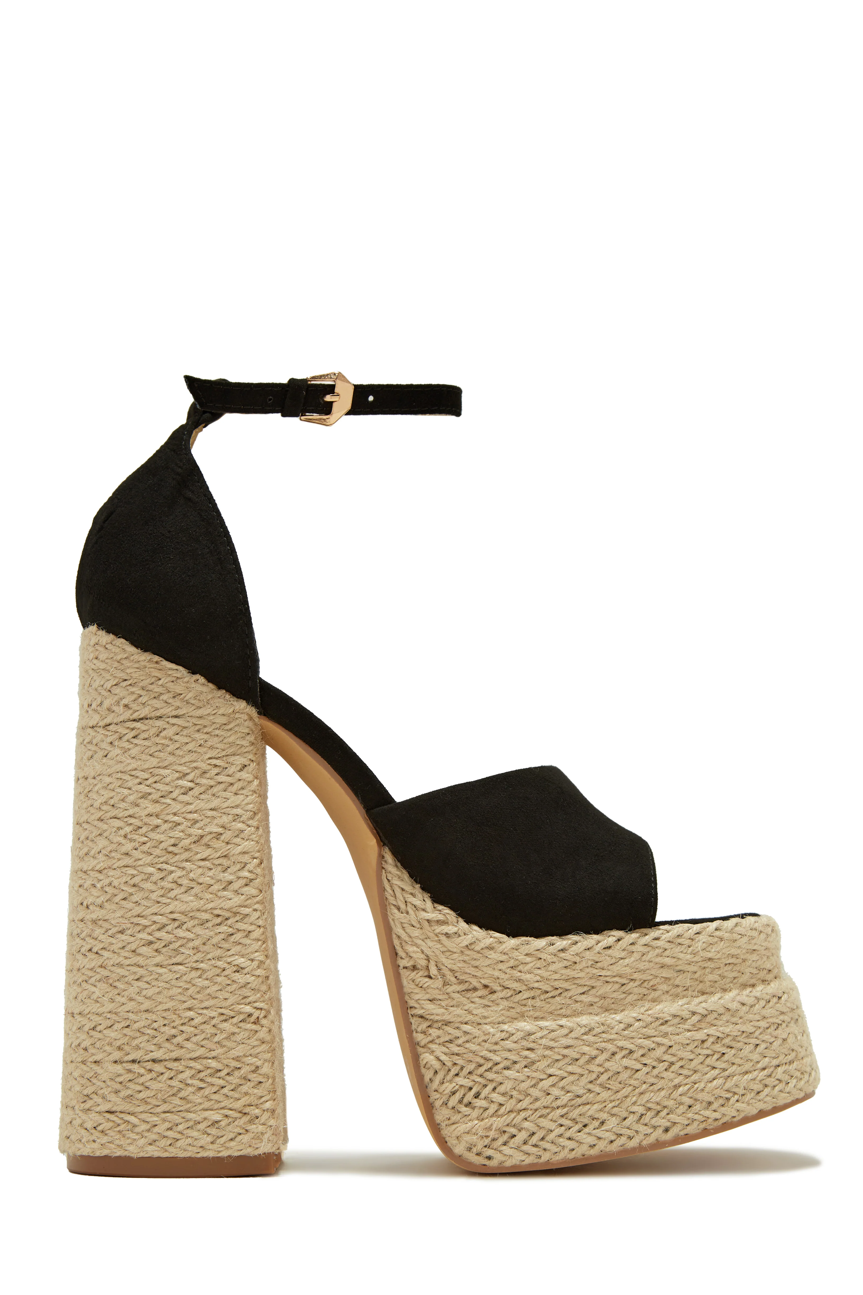 Sunset Margaritas Espadrille Platform Block High Heels - Nude - Image 7