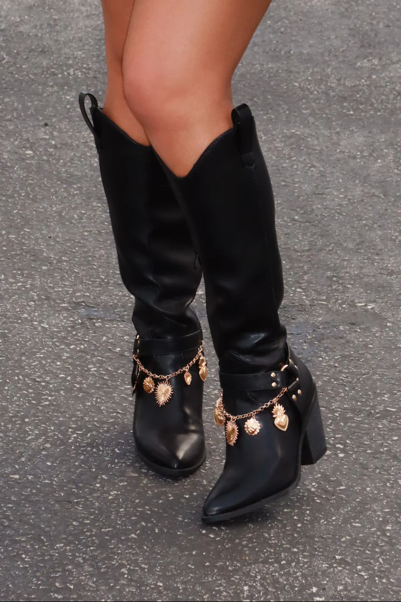 Sunsets & Festivals Cowgirl Boots - Black - Image 4