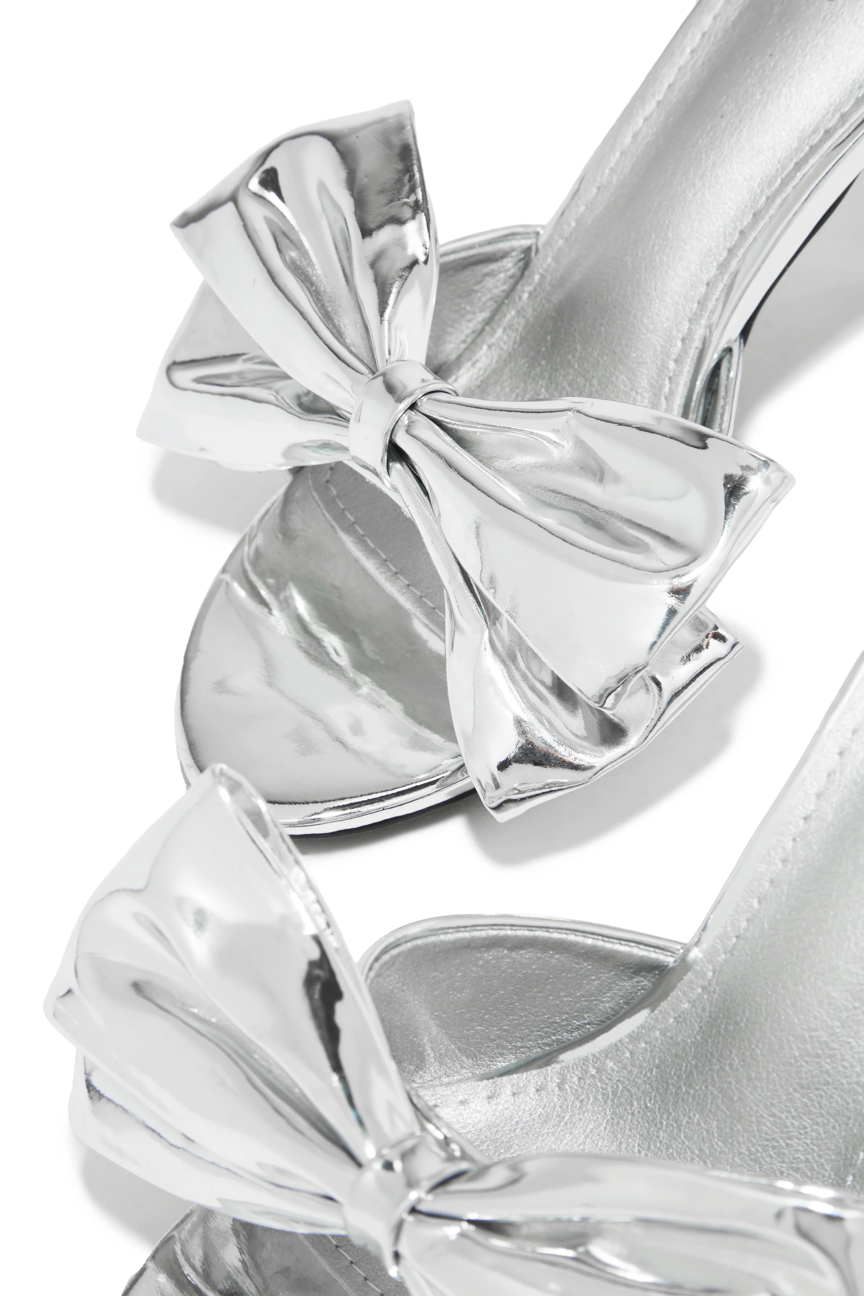 Talkin' Flirty Metallic Mule Heels - Silver - Image 5