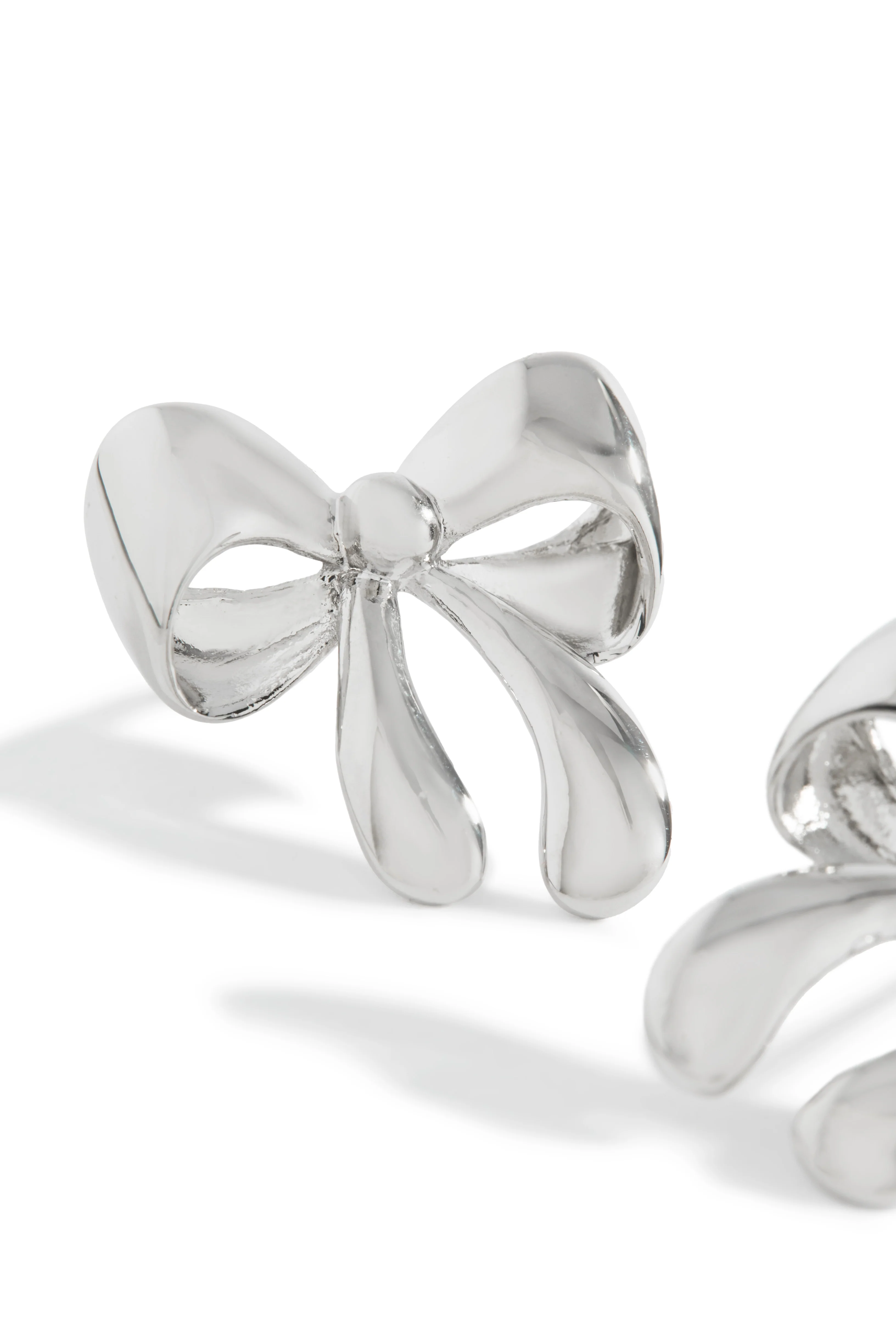 Tamara Bow Tie Earring - Silver - Image 3