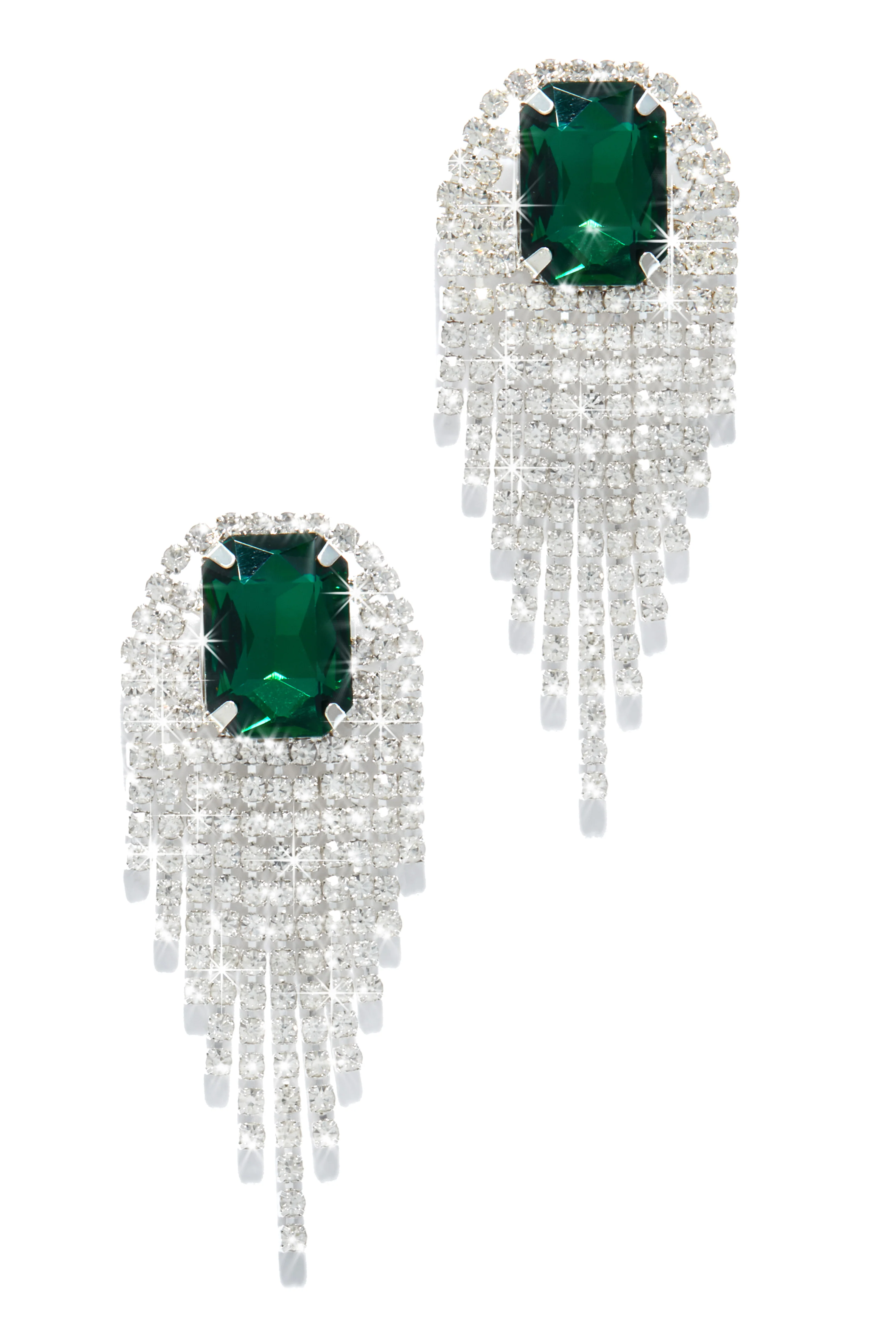 Tatiana Embellished Dangle Earring - Green - Image 4