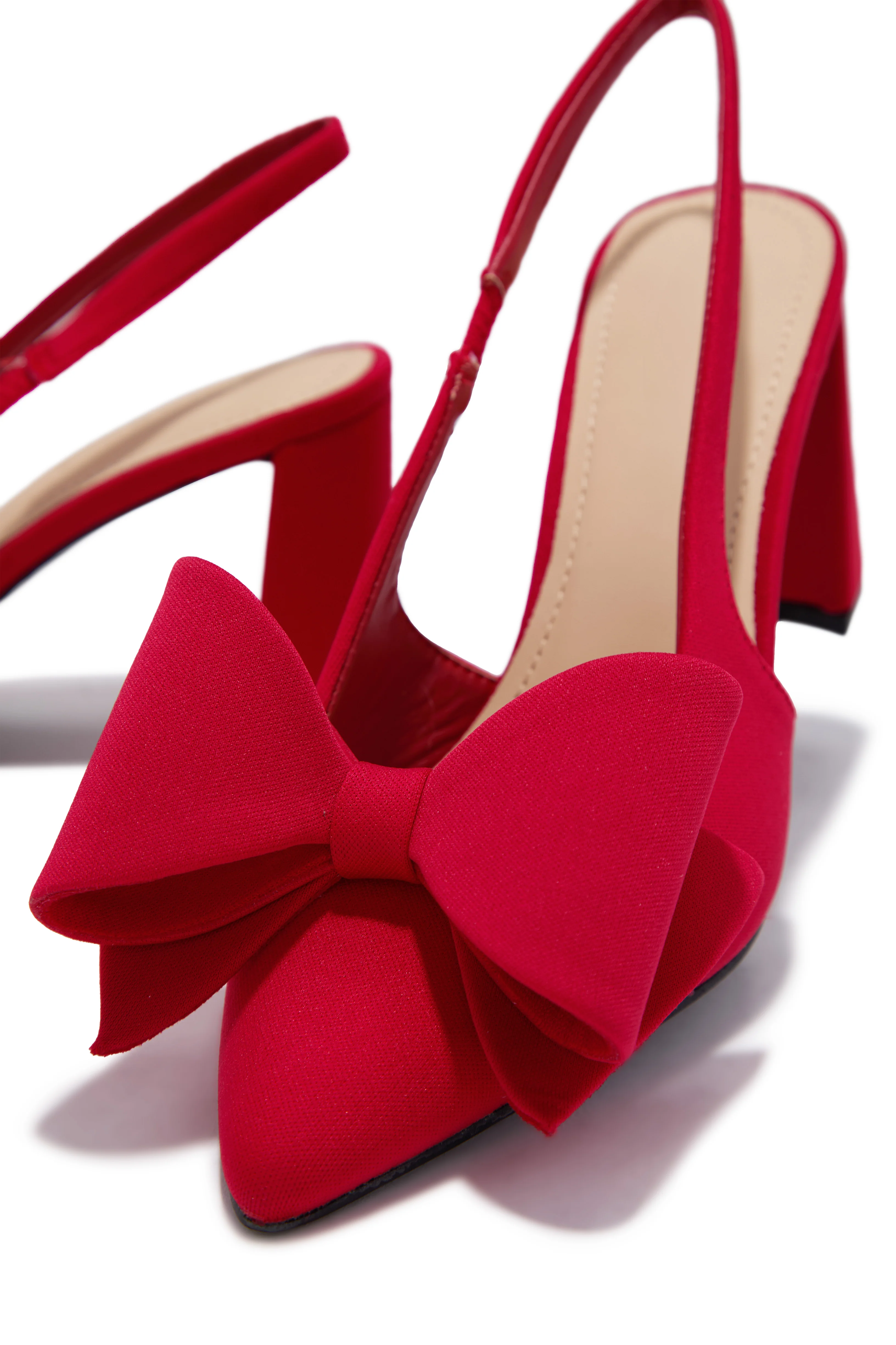 Tiffany Slingback Bow Pumps - Red - Image 2