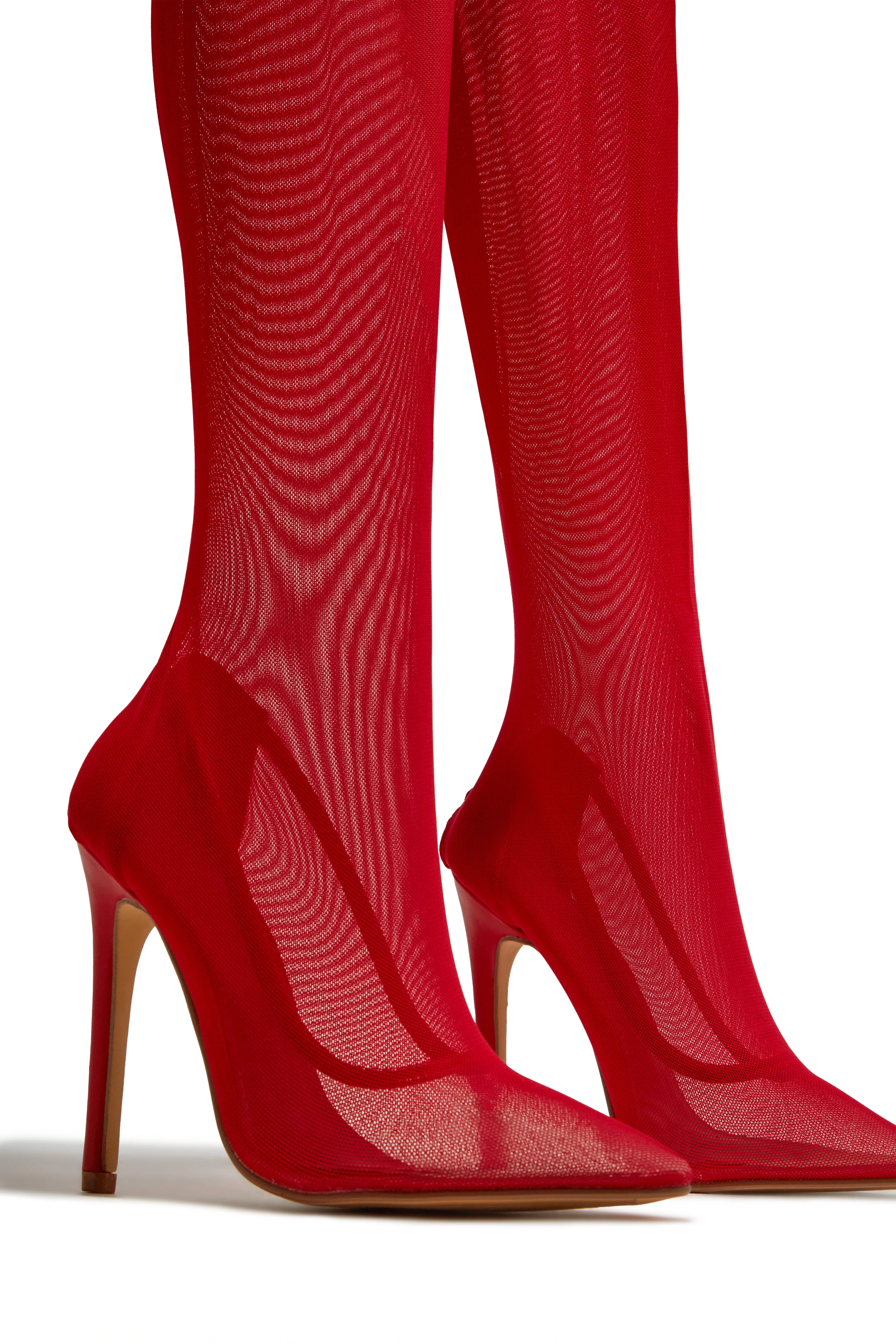 Timeless Allure Over The Knee High Heel Boots - Red - Image 7