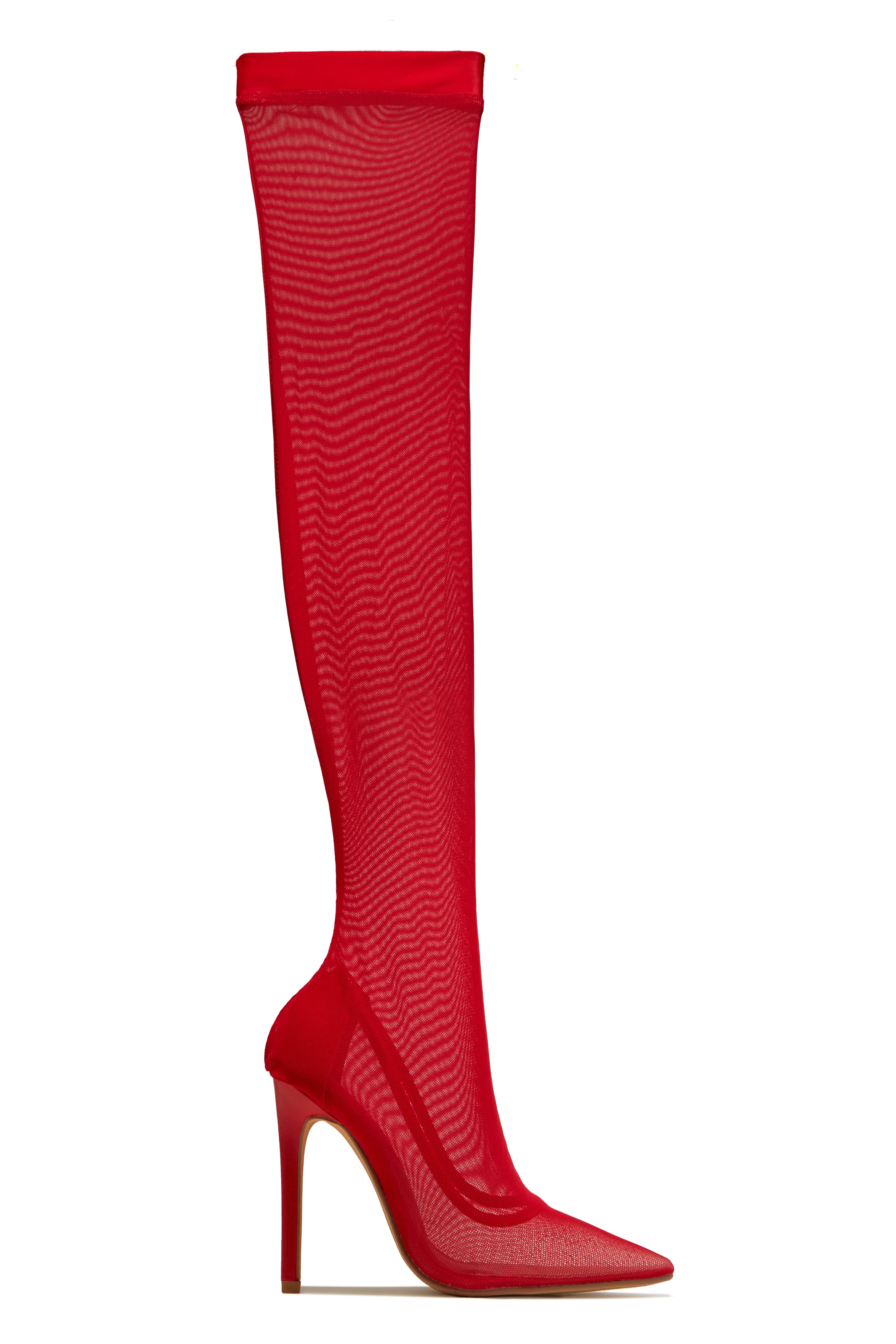 Timeless Allure Over The Knee High Heel Boots - Red - Image 9