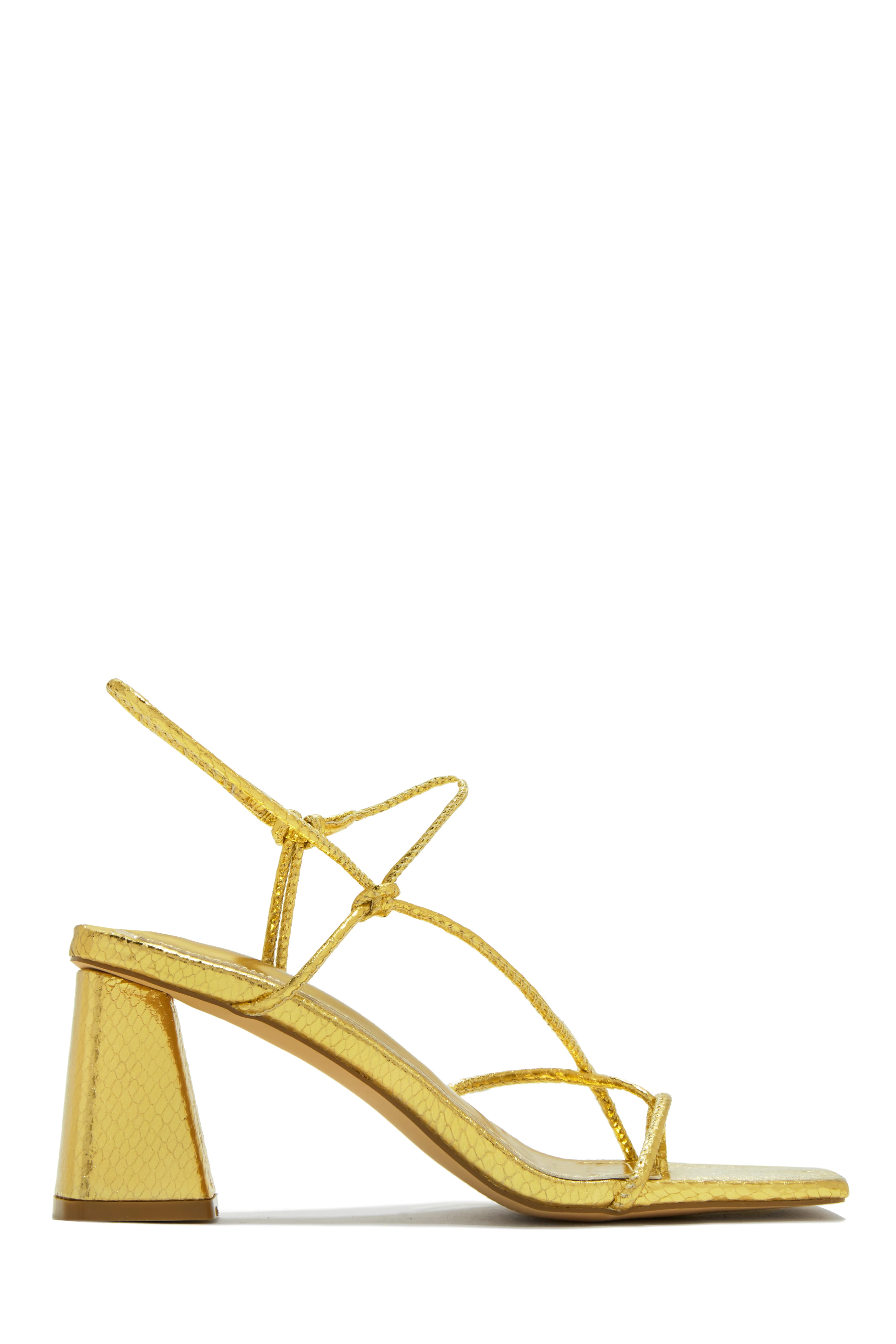 Vacation Memories Block Mid Heels - Gold - Image 3