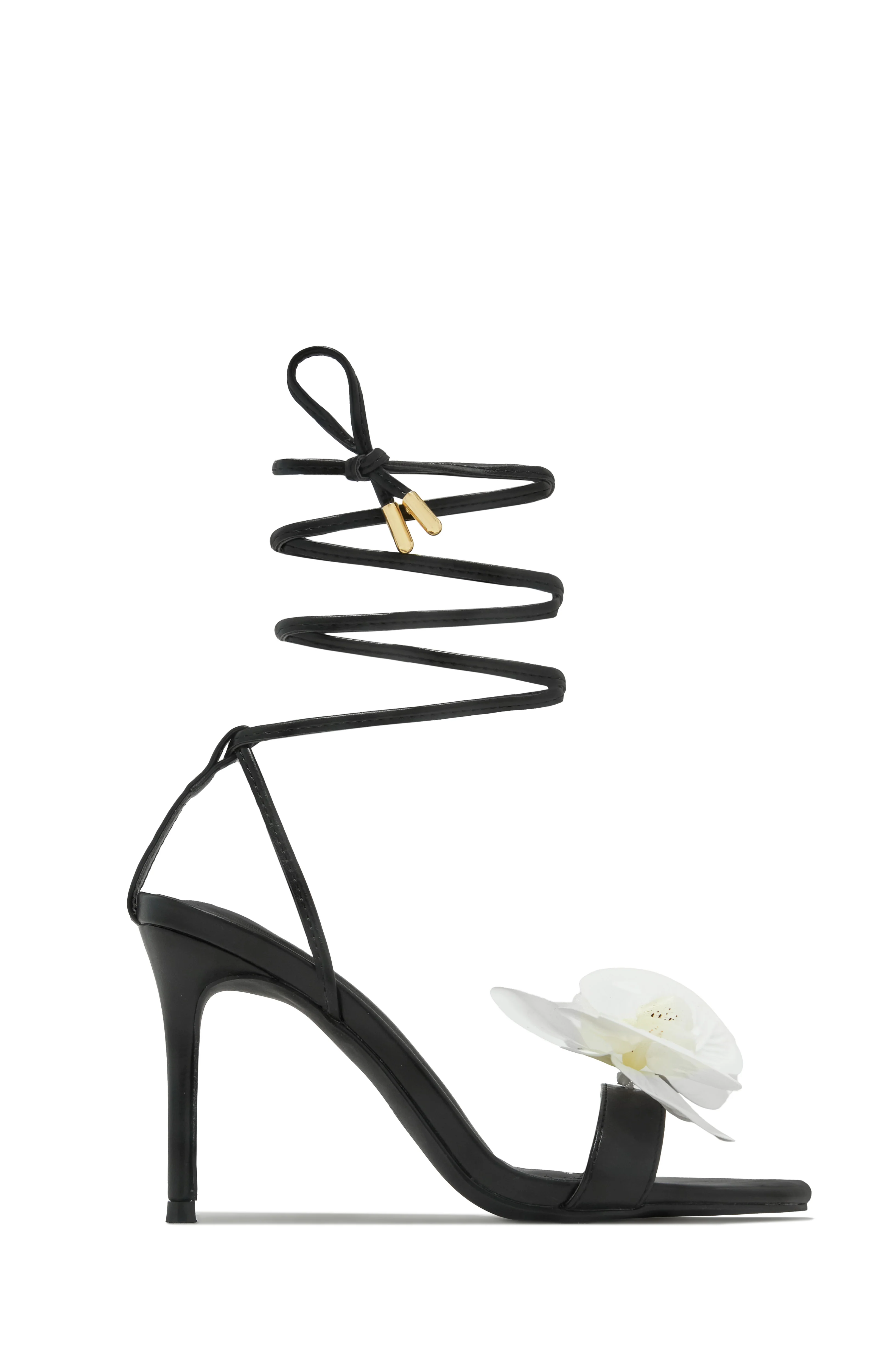 Vacay Getaway Lace Up Single Sole Heels - Black - Image 5
