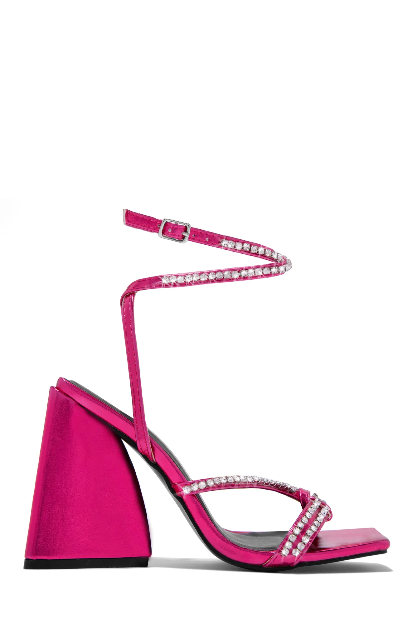 Valerya Embellished Triangle Block Heels - Pink - Image 2