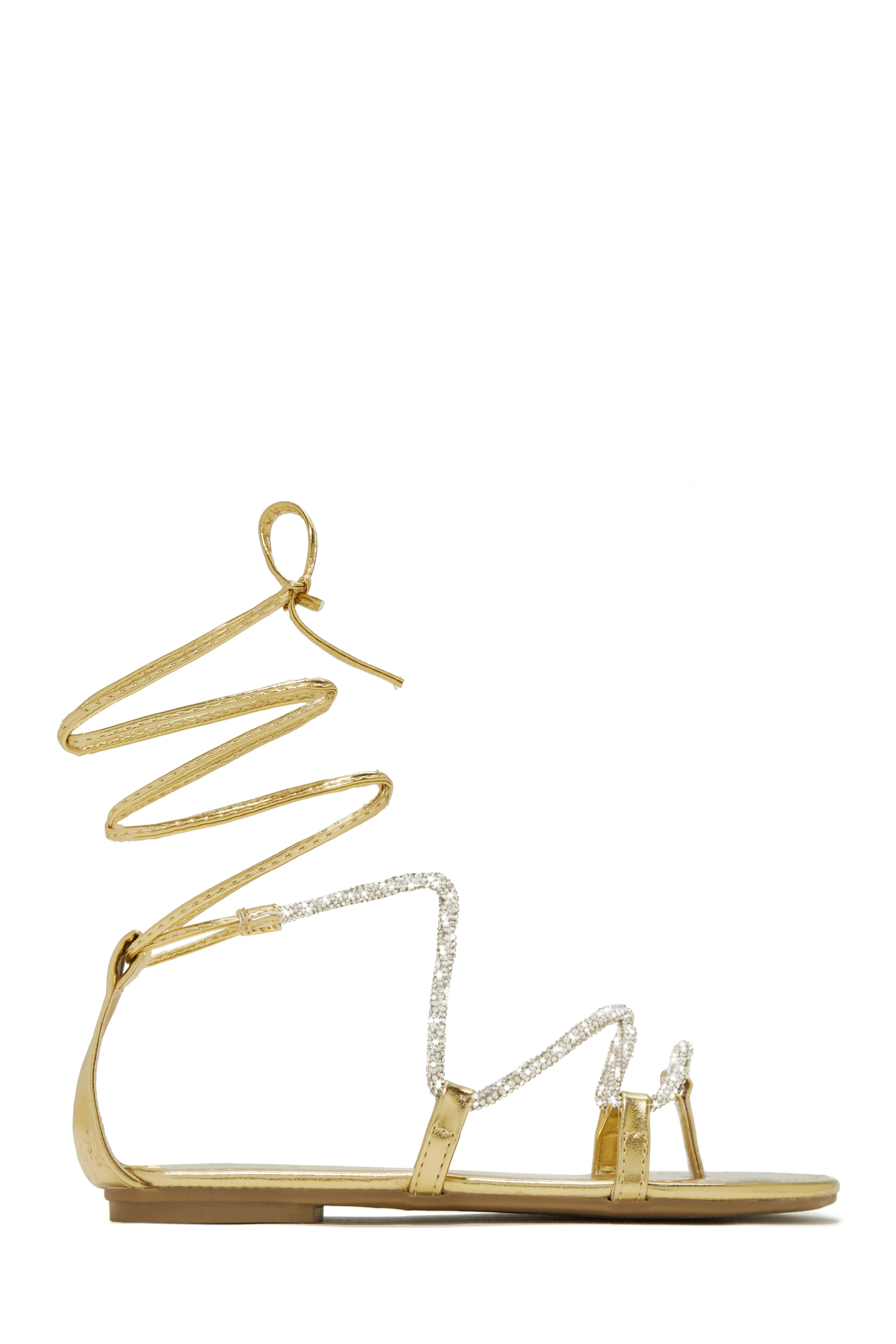 Vegas Weekend Embellished Lace Up Sandals - White - Image 7