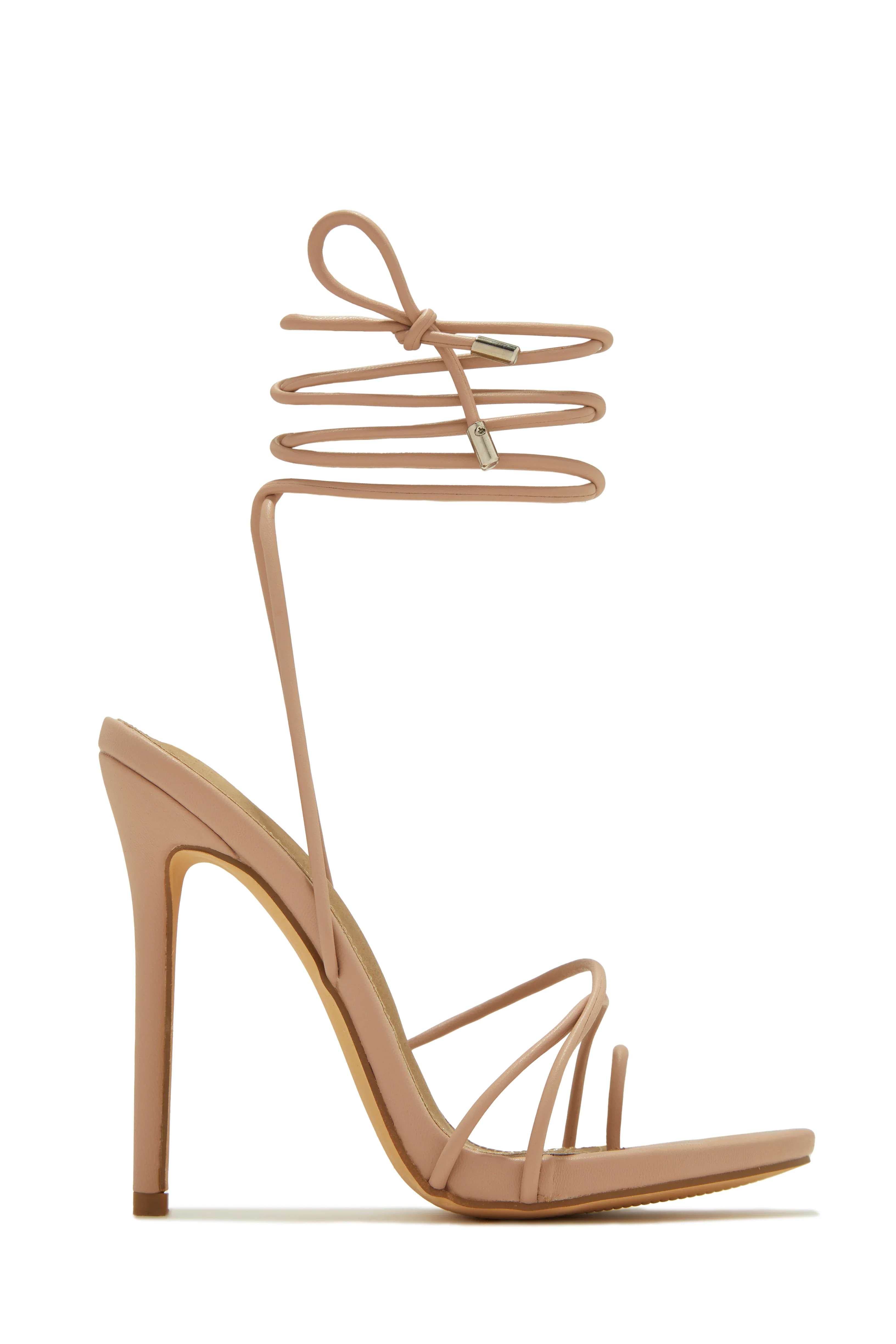 Whole Lotta Money Lace Up High Heels - Silver - Image 8