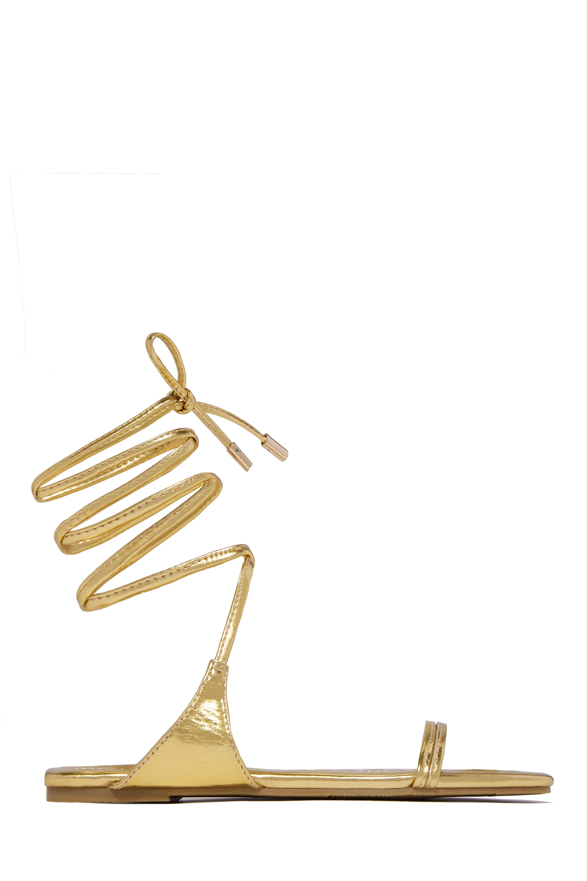 Wine & Dine Lace Up Sandals - Gold - Image 7