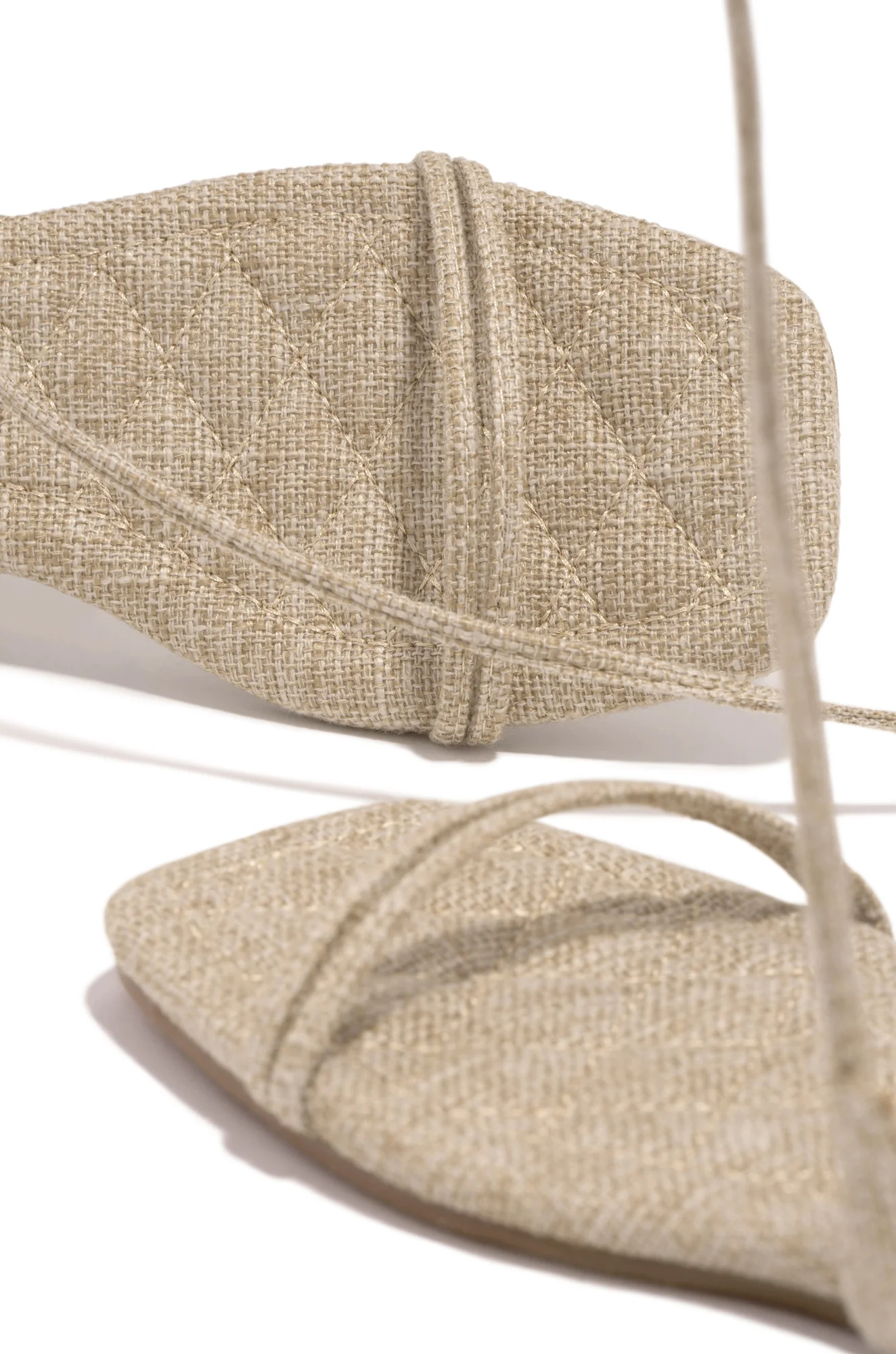Wine & Dine Lace Up Sandals - Natural - Image 6