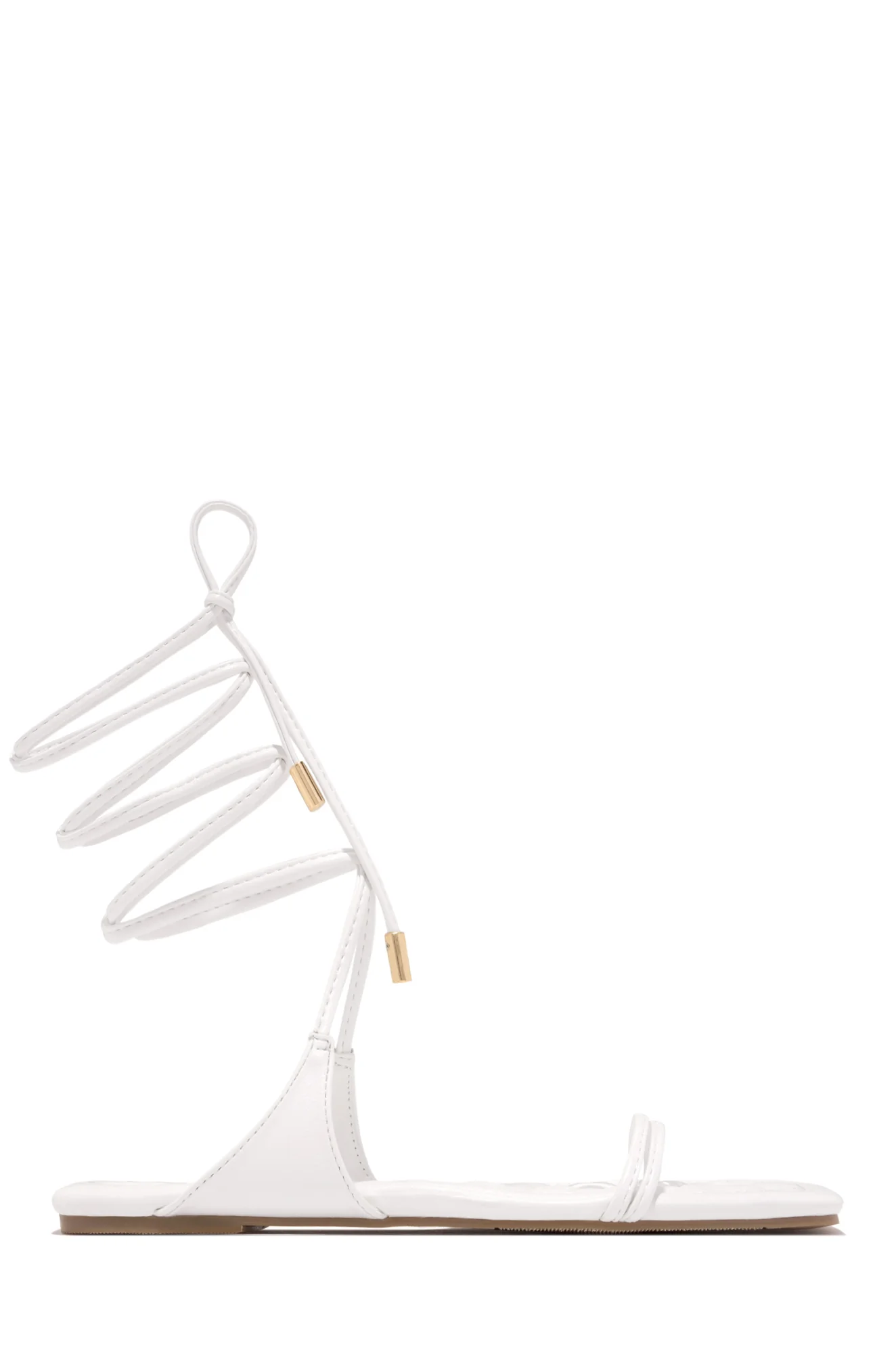 Wine & Dine Lace Up Sandals - White - Image 5