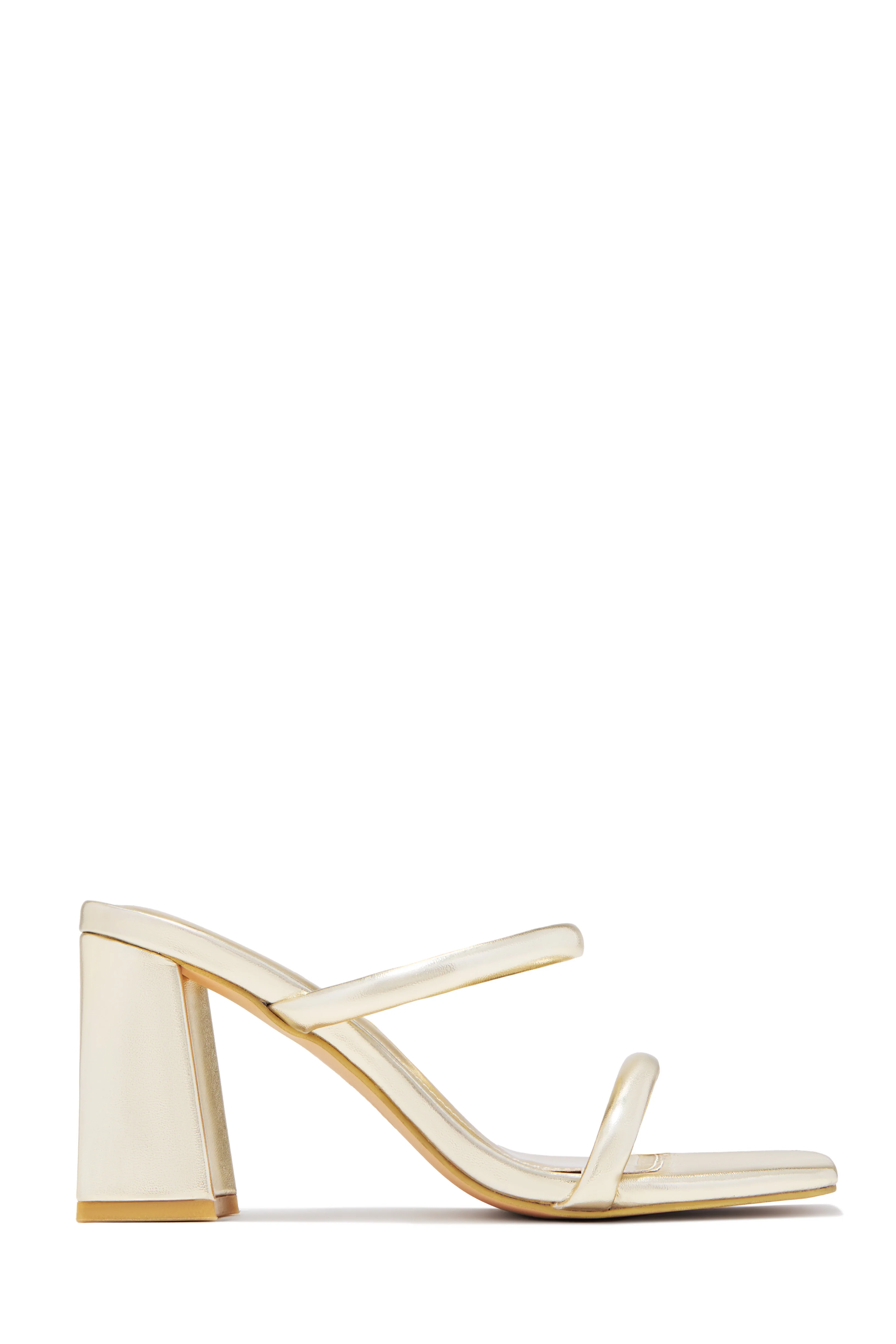 Yesenia Block Mid Heel Mules - Gold - Image 5