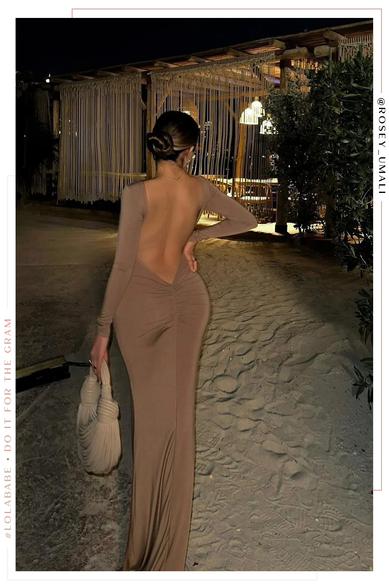 Zarai Long Sleeve Maxi Dress - Nude - Image 3