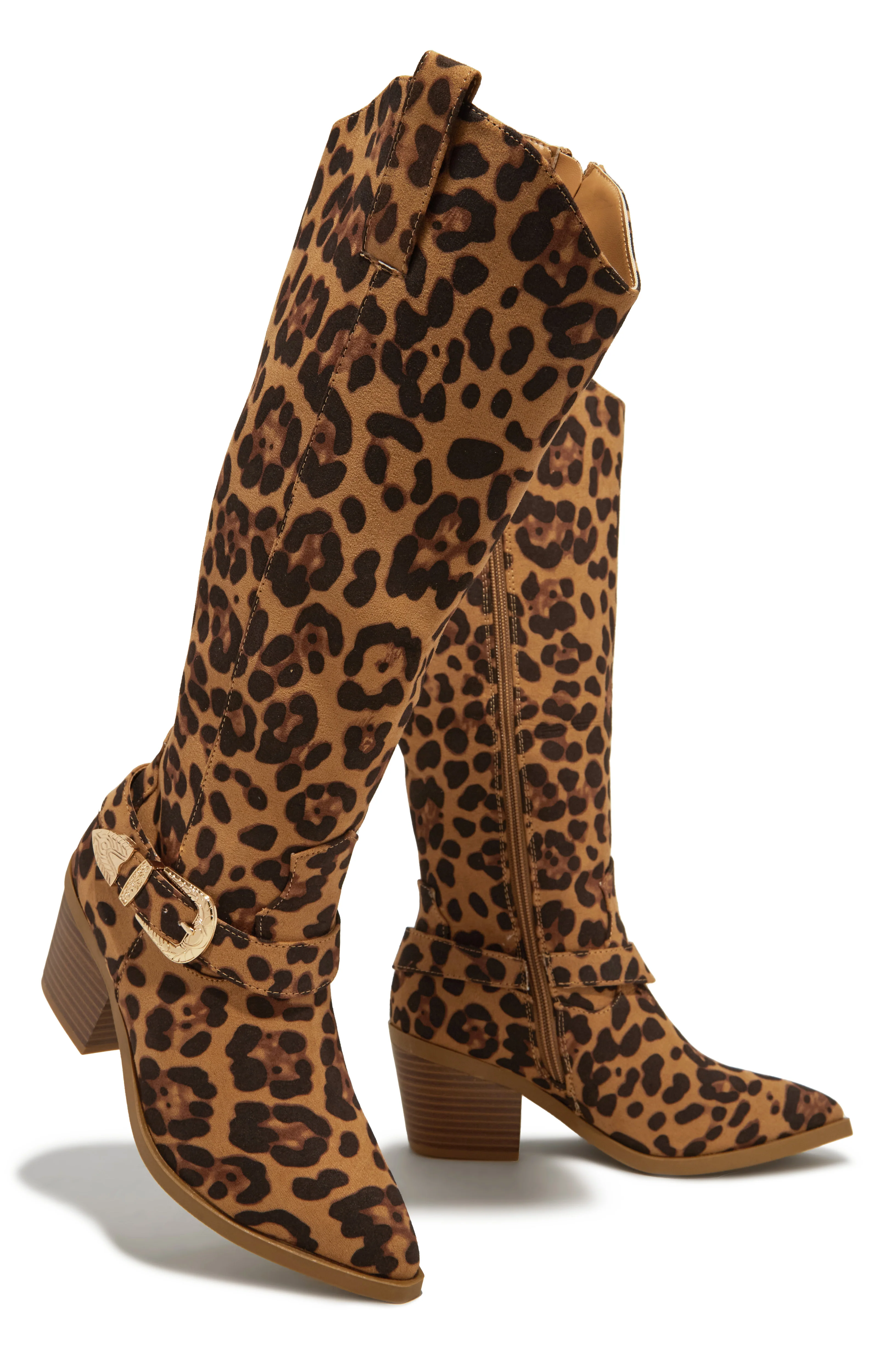 Zelia Western Cowgirl Boots - Leopard - Image 4